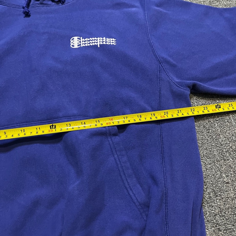 Vintage Champion Reverse Weave Hoodie Purple Sweatshirt M Triple Logo Pullover - Picture 4 of 8